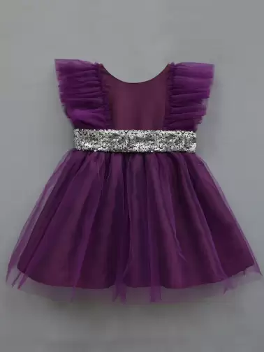 Girls Solid Fit & Flare Dress - image 2