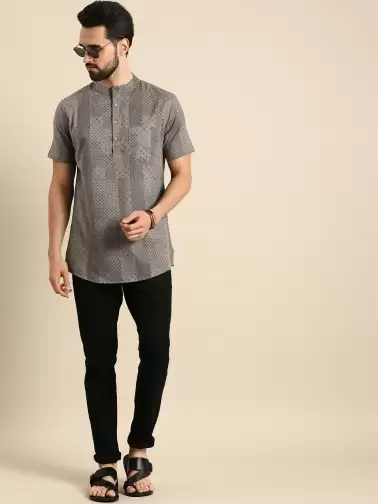 Men Geometric Printed Kurta - image 2
