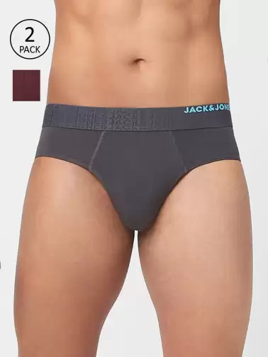 Men Pack Of 2 Solid Cotton Basic Briefs - image 2