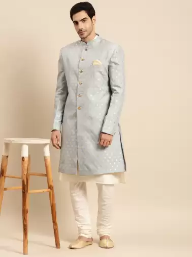 Men Printed Sherwani Set - image 2