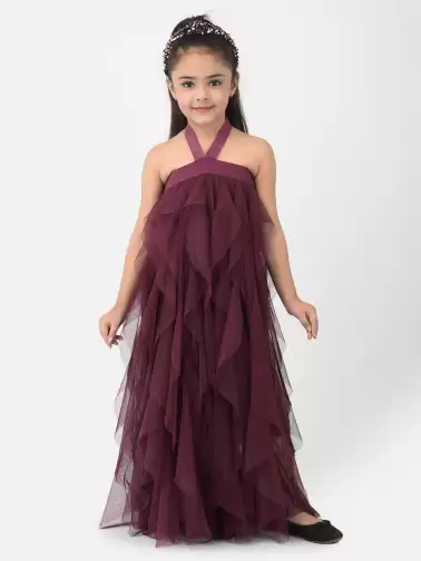 Girls Embellished Net Dress - image 2