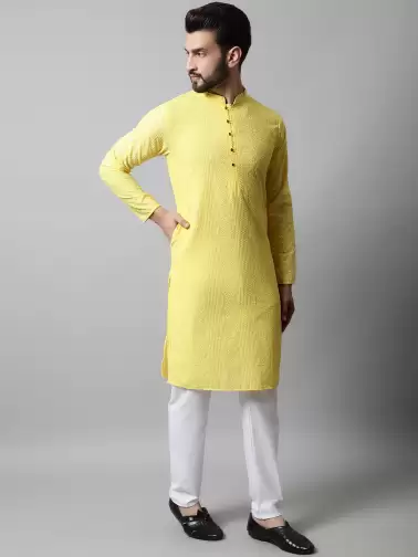Men Embroidered Kurta with Pyjamas - image 2