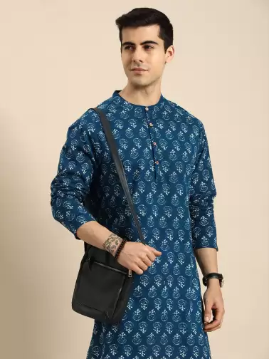 Men Printed Kurta with Pyjamas - image 2