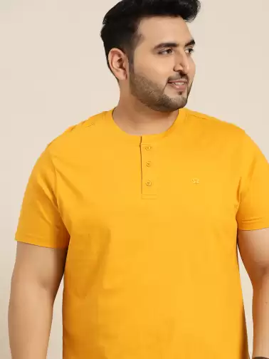 Men Plus Size Solid T-shirt - image 2