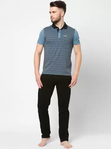 Men Striped Night suit - image 2