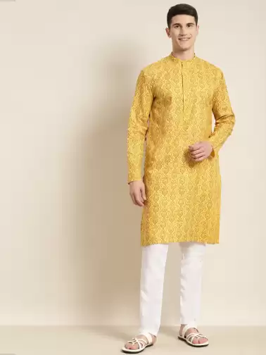 Men Printed Kurta with Churidar - image 2