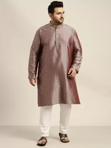 Men Plus Size Geometric Kurta - image 2