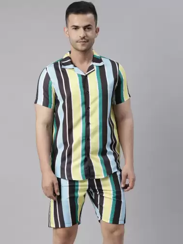 Men Striped Night Suit - image 2