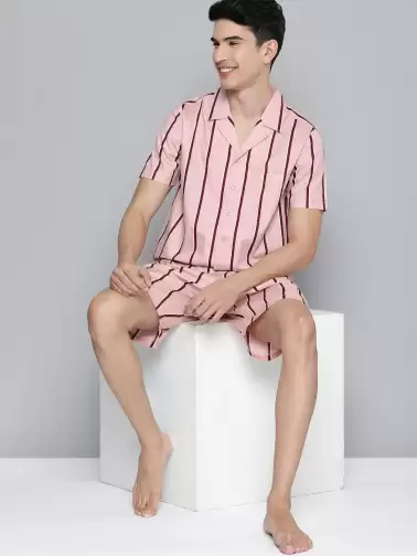 Men Stripe Print Night suit - image 2