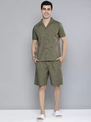 Men Printed Cotton Night suit - image 2