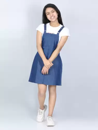 Denim Pinafore Dress - image 2