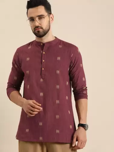 Men Embroidered Short Kurta - image 2