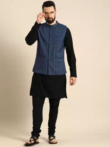 Men Embroidered Nehru Jacket - image 2