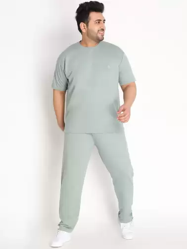 Men Plus Size Solid Co-Ords - image 4