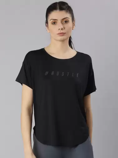 Women Typography Printed Dri-FIT T-shirt - image 2
