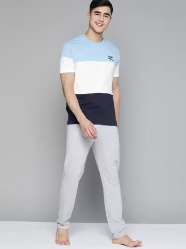 Men Colourblocked Pyjama Set - image 2