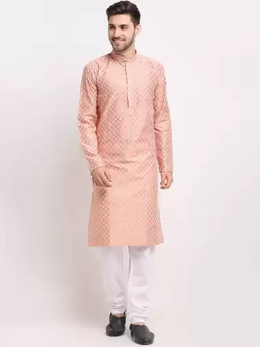 Men Embroidered Kurta with Pyjamas - image 2