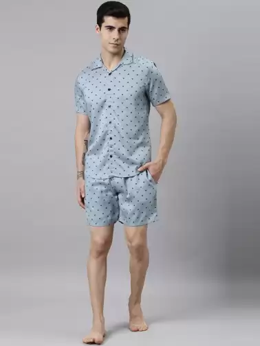 Men printed Night suit - image 2