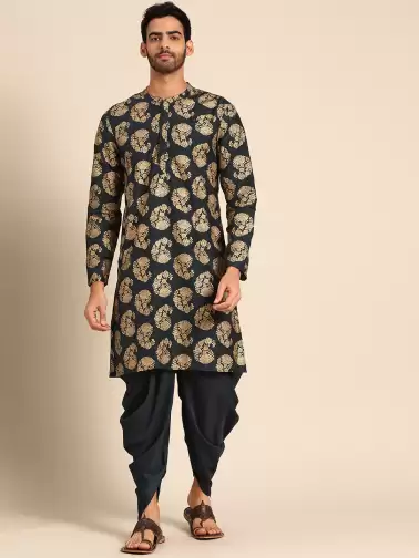 Men Printed Kurta Set - image 2