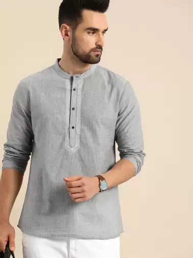 Men Striped Pure Cotton Kurta - image 2