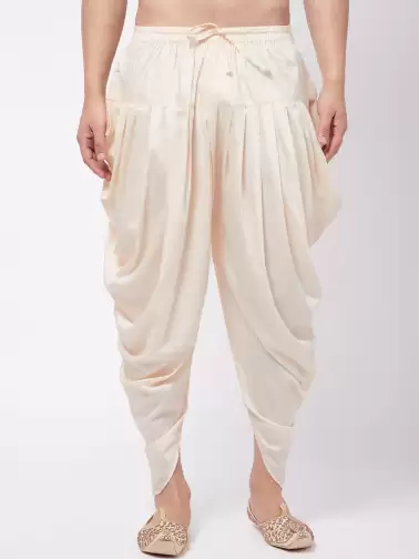 Men Solid Cowl Dhoti Pants - image 2