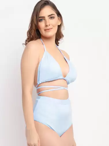 Women Solid Bikini Swimwear Set - image 2