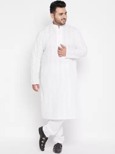 Men Embroidered Kurta with Churidar - image 2