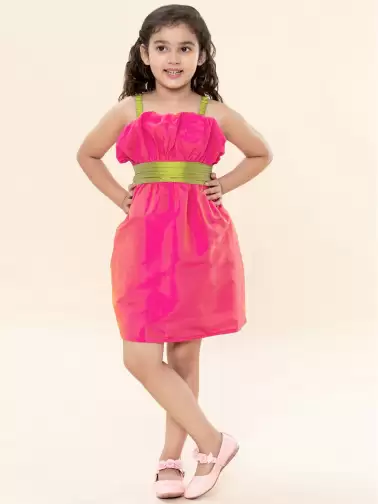 Girls Solid Dress - image 2