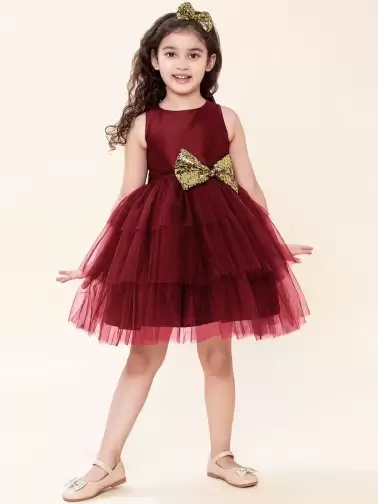 Girls Layered Net Dress - image 2