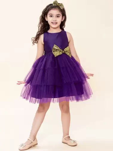 Girls Layered Net Dress - image 2
