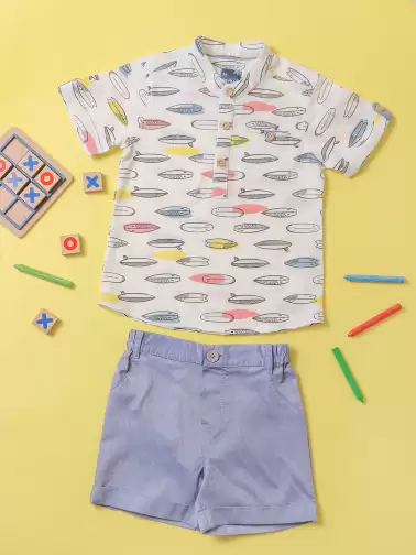 Printed Shirt with Shorts - image 2