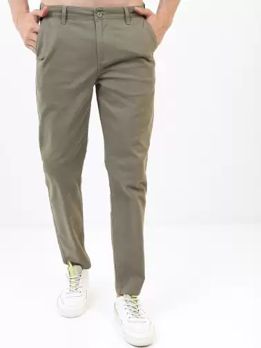Men Solid Chinos Trousers - image 2
