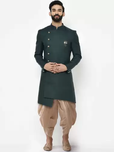 Men Solid Sherwani Set - image 2
