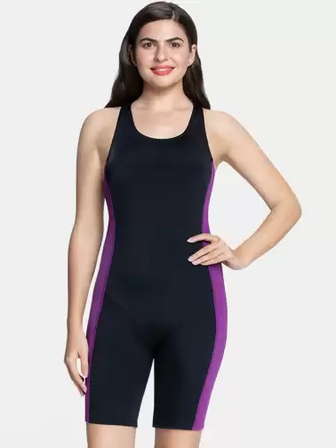 Women Solid Legsuit Swimwear - image 2