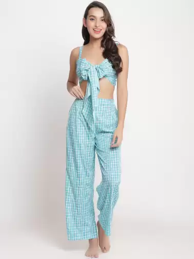 Women Checked Cover Up Set - image 2