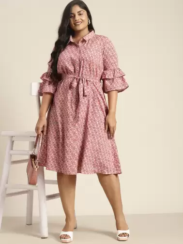Plus Size Floral Shirt Dress - image 2
