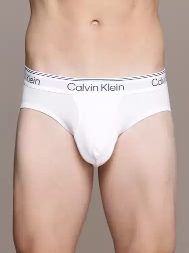 Men Solid Knitted Basic Briefs - image 2
