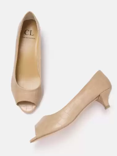 Women Kitten Heel Peep Toes - image 2