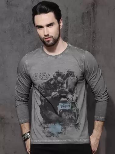 Printed Round Neck Pure Cotton T-shirt - image 2