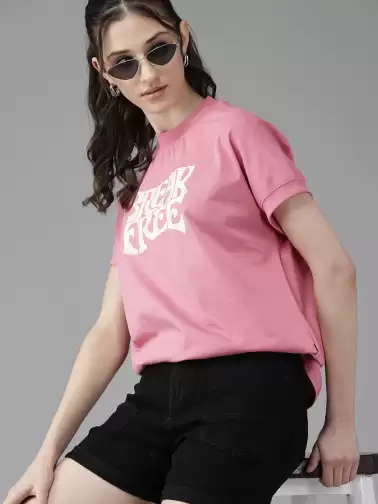 Women Typography Printed T-shirt - image 2