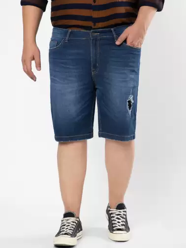Men Plus Size Denim Shorts - image 2
