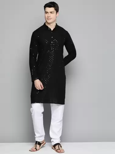 Men Embroidered Kurta with Pyjamas - image 2