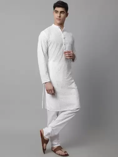 Men Embroidered Kurta with Pyjamas - image 2