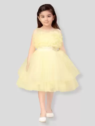 Girls Fit and Flare Net Dress - image 2