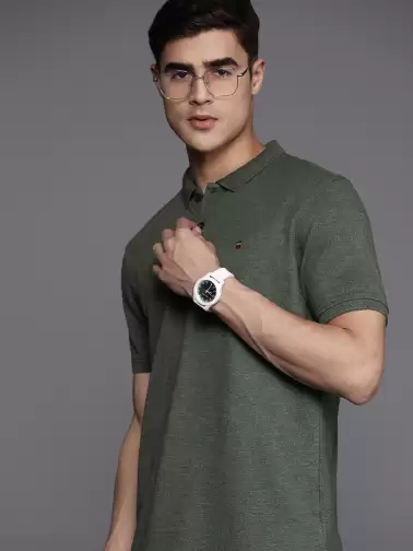 Men Polo Collar Slim Fit T-shirt - image 2