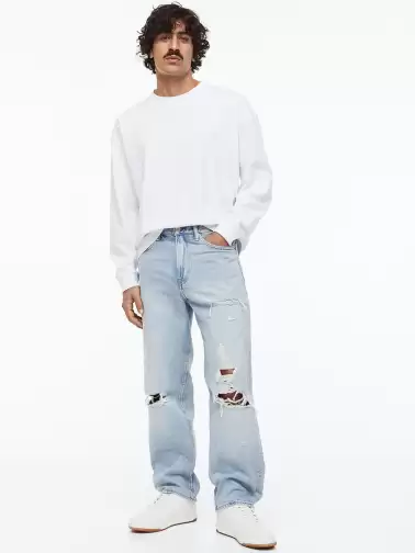Men Cotton Loose Jeans - image 2