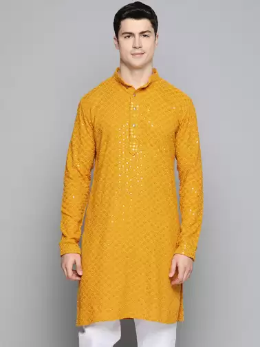 Men Embroidered Cotton Kurta - image 2