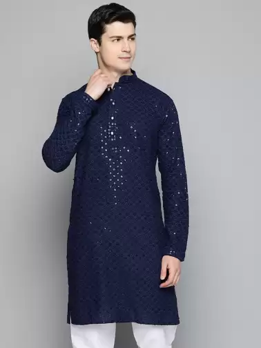 Men Ethnic Motifs Cotton Kurta - image 2