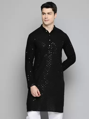 Men Embellished Cotton Kurta - image 2