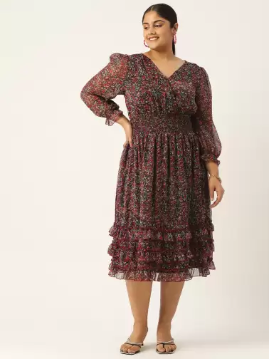 Plus Size Floral Midi Dress - image 2